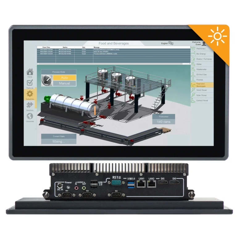 Maple Systems PC1416APH High Brightness 15.6" Industrial Panel PC with Intel Alder Lake-N N97 Processor - Combo View