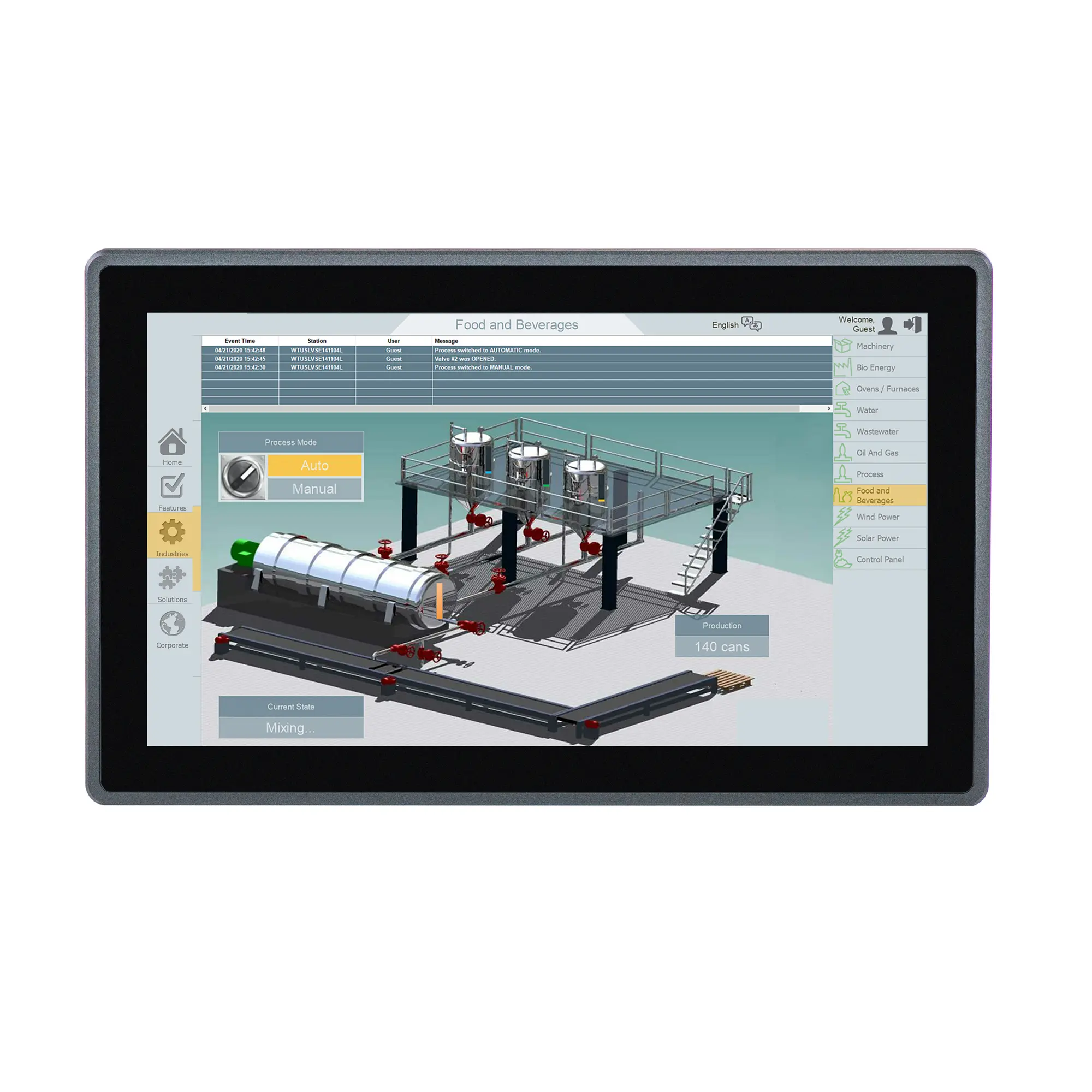 PC1416APH Front View Maple Systems PC1416APH High Brightness 15.6" Industrial Panel PC with Intel Alder Lake-N N97 Processor - Front View
