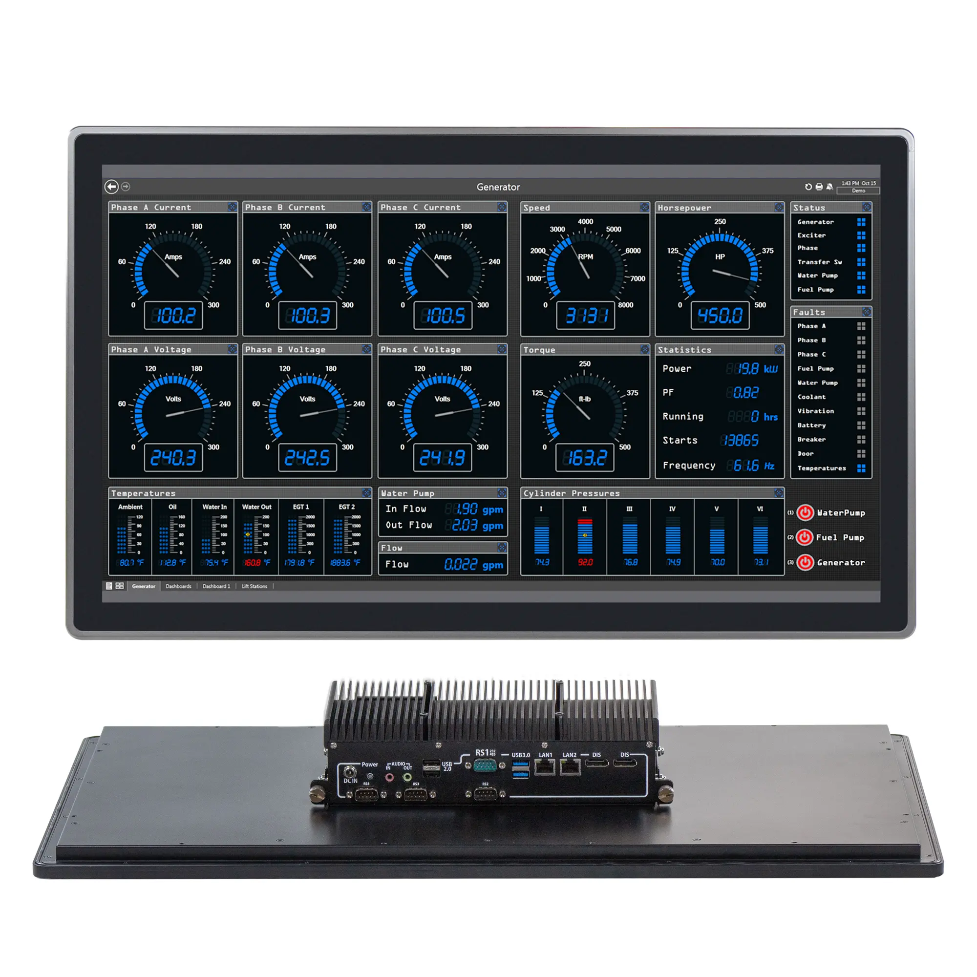 PC1427AP-combo-1 Maple Systems PC1427AP 27" Industrial Panel PC with Intel Alder Lake-N N97 Processor - Combo View