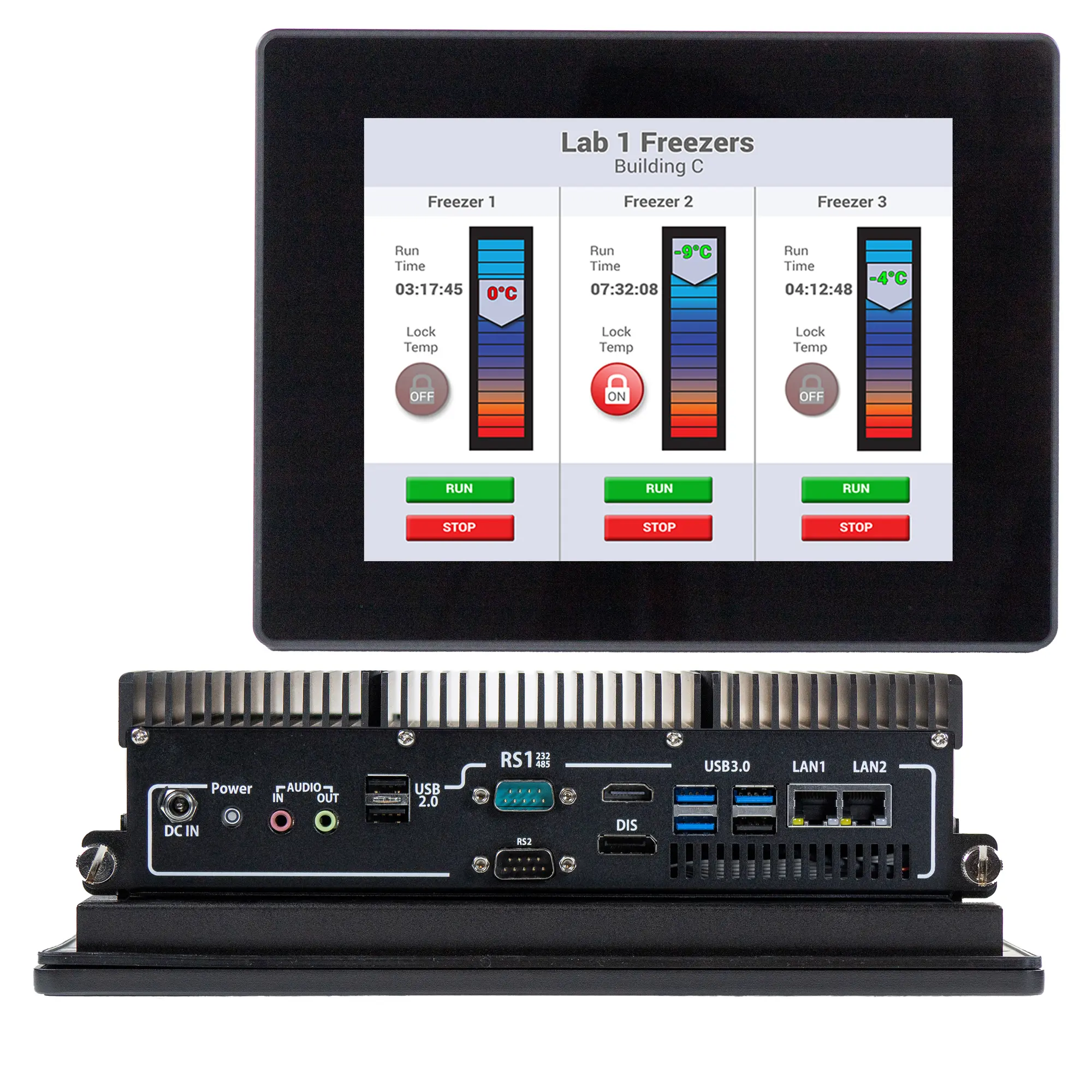 Maple Systems PC1510AP 10.4" Fanless Panel PC with Intel® Core™ Ultra CPU and up to 64GB RAM - Combo View