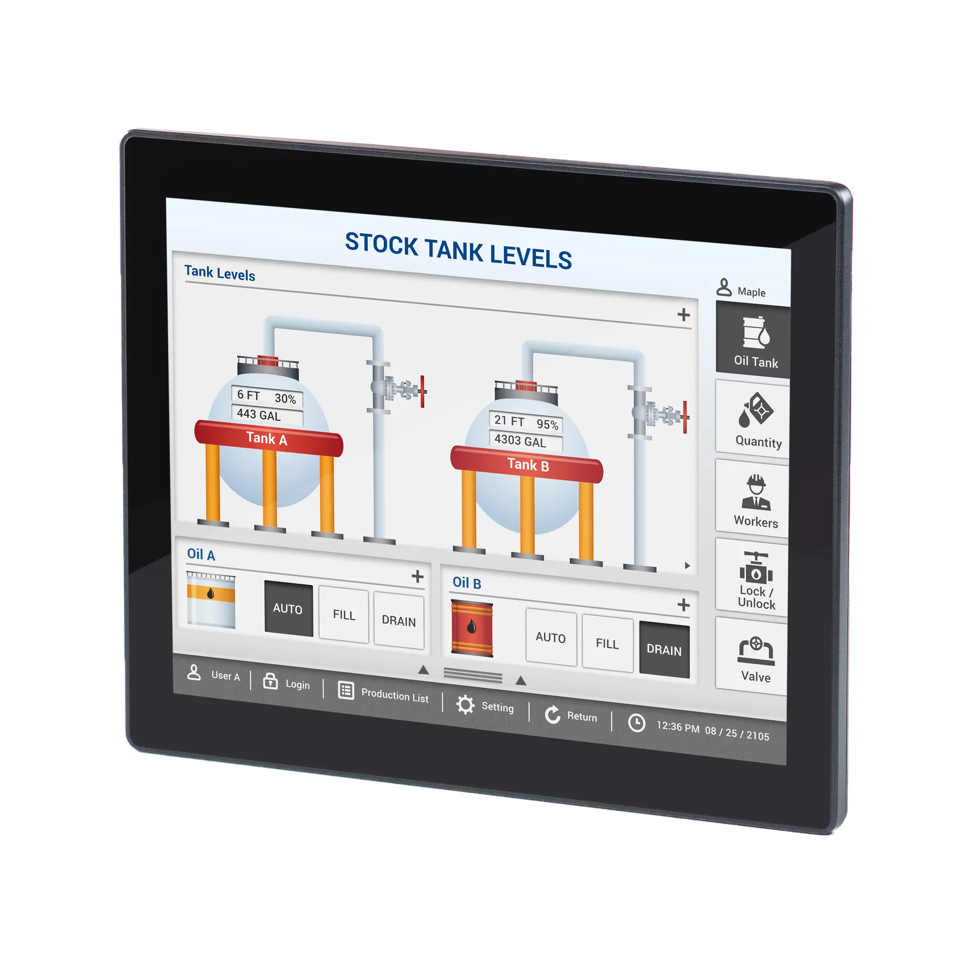 PC1515APH Front Side View Maple Systems PC1515APH High Brightness 15" Fanless Panel PC with Intel® Core™ Ultra CPU and up to 64GB RAM - Front Side View
