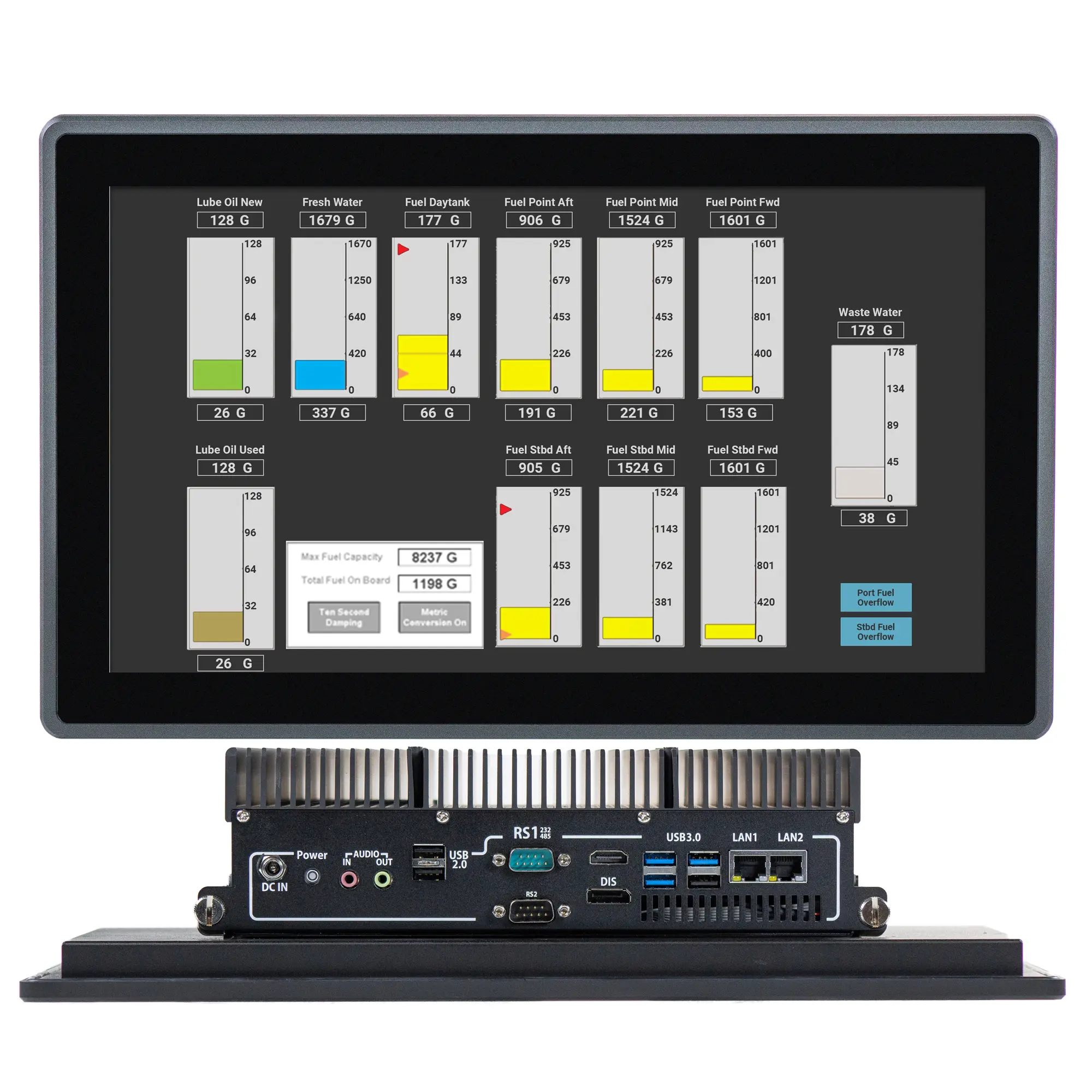 Maple Systems PC1516AP 15.6" Fanless Panel PC with Intel® Core™ Ultra CPU and up to 64GB RAM - Combo View