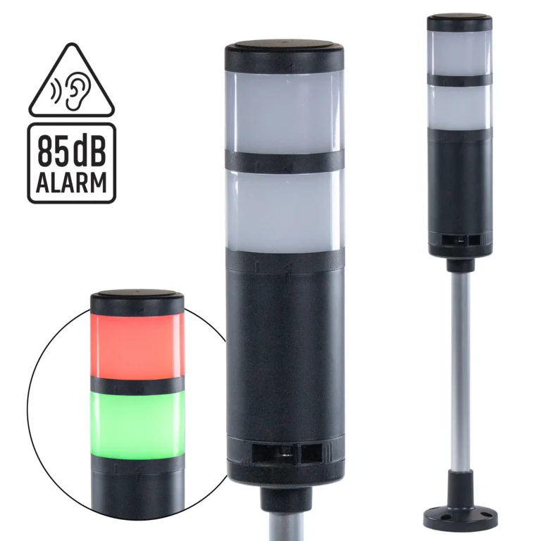 Maple Systems TL160P2BF-2 Pole Mount, 2 Tier, Signal Tower Light with Alarm.
