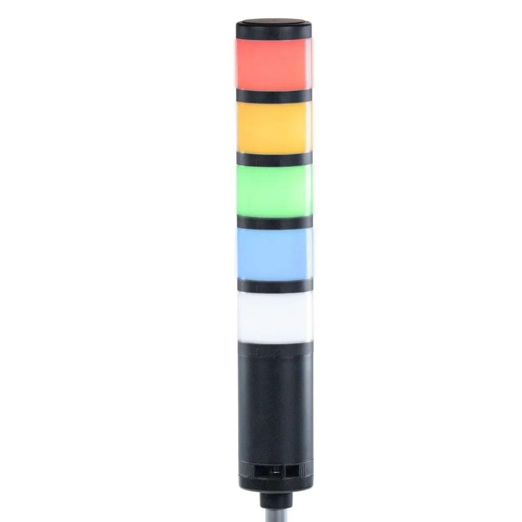 Maple Systems TL160P2BF-5 is our 5 Tier Pole Mount Tower/Stack Light with built-in Alarm - Illuminated