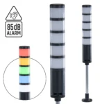 Maple Systems TL160P2BF-5 Pole Mount, 5 Tier, Signal Tower Light with Alarm.