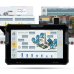 A picture showing various Rugged tablet Screens on an AVEVA Edge project