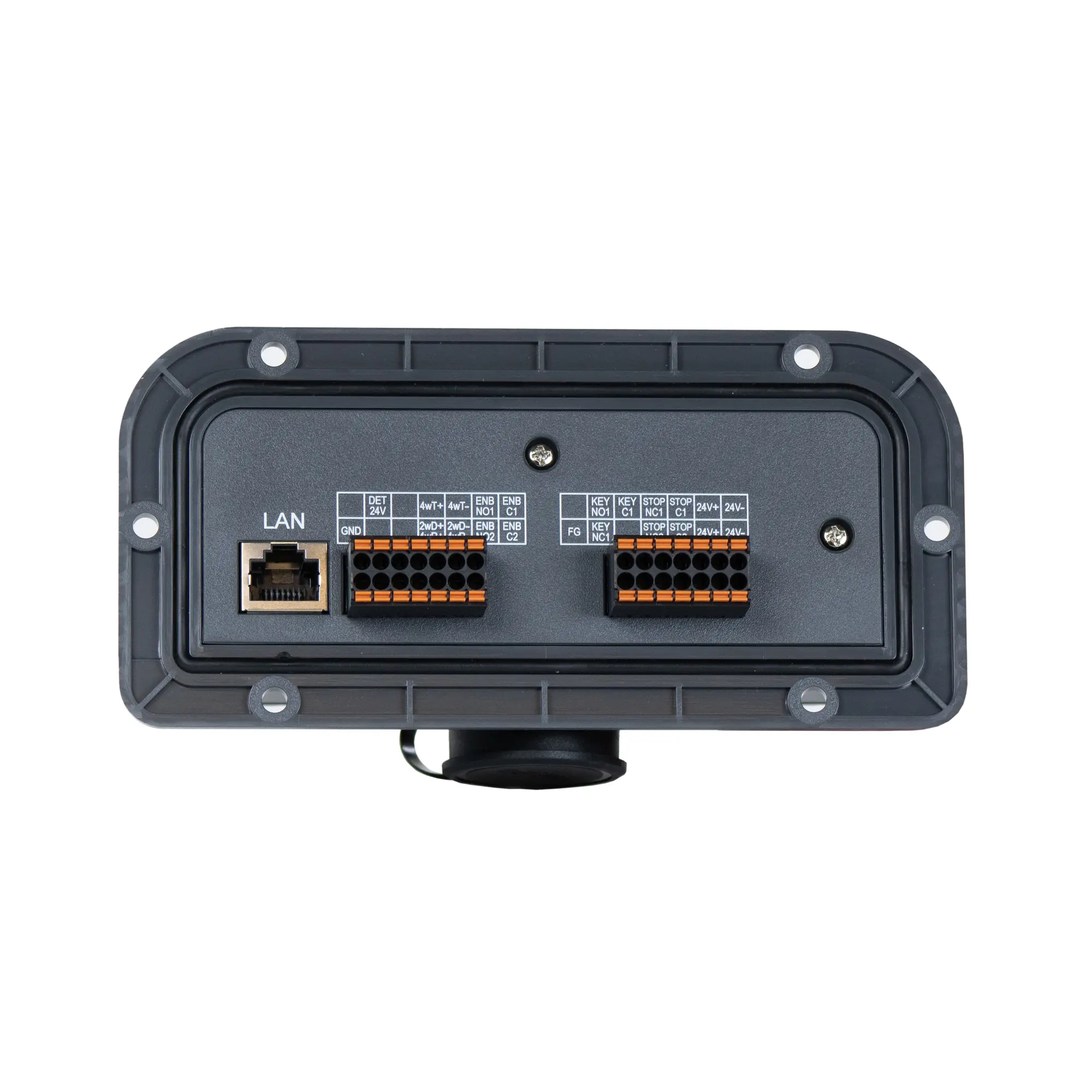 Maple Systems cMT-XMBC Compact Base for use with cMT3106XM Hand Held HMI - Back image - what you would see on the inside of the panel door.
