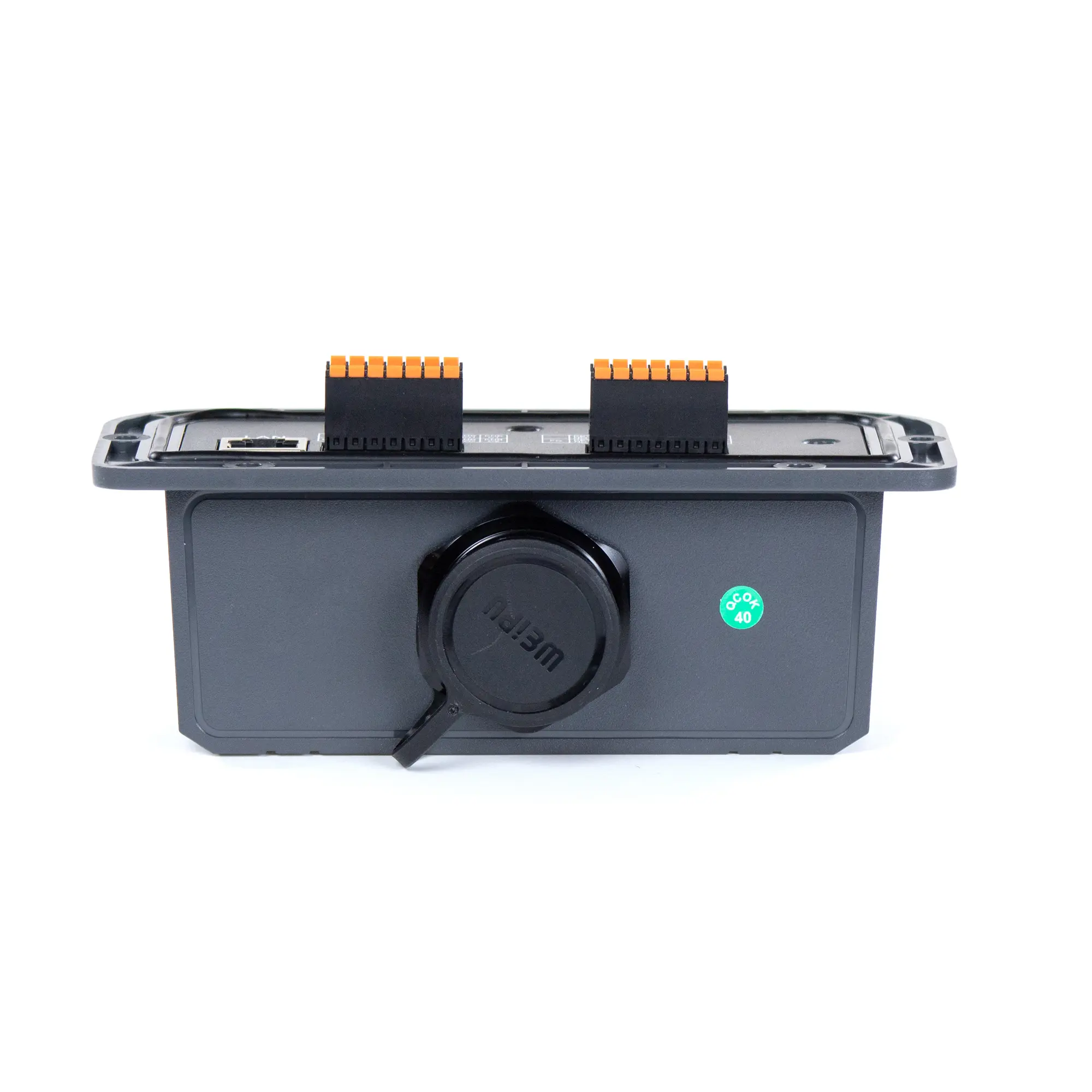 Maple Systems cMT-XMBC Compact Base for use with cMT3106XM Hand Held HMI, bottom view.