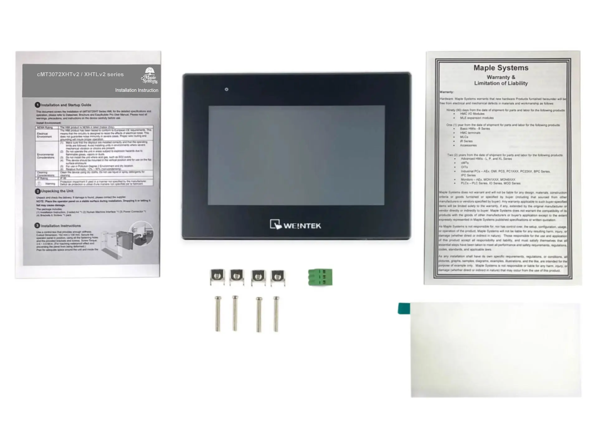 What you get in the box when you purchase a Maple Systems cMT3072XHTv2/cMT3072XHTLv2