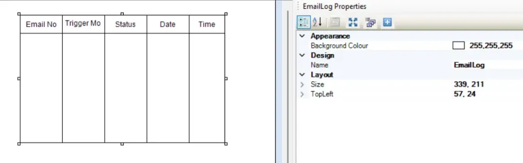 MAPware: Email Log example A Screenshot of the Email Log object on an HMC screen