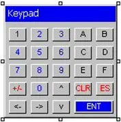 Hexadecimal entry pad MAPware-7000 Predefined keypad: Hexadecimal entry pad with digit entry keys