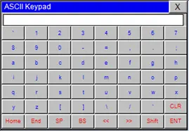 Default ASCII keypad Default MAPware-7000 ASCII keypad