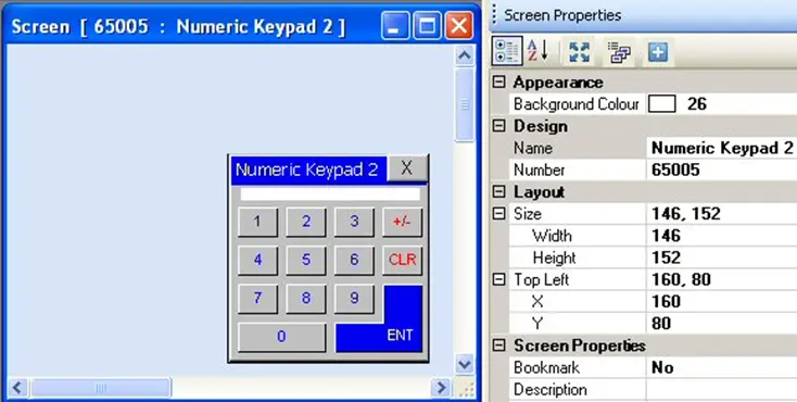 Moving keypad location To change the popup keypad location on the window in MAPware-7000, use the X and Y coordinates of the screen in the Screen Properties section. Create a new keypad for each new start location.