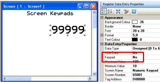 Numeric Entry MAPware-7000 Numeric Entry Object with "NO" selected under the keypad attribute. This will disable the popup keypad and allow for use of an on-screen keypad.