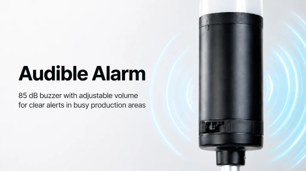 Tower stack light with adjustable volume and a buzzer (85dB)
