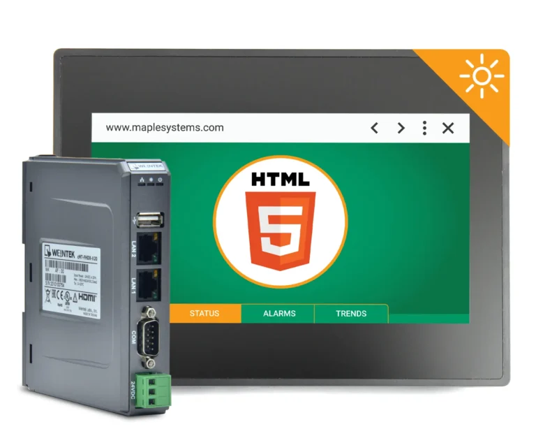Maple Systems 7.0" High Bright Bundle using our cMT-FHDX-820 and WP4070AP Web HMI