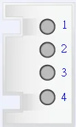 4-pin circular connector for LingYan BMS serial port with pins numbered 1 through 4.