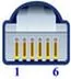 Keyence KV series programming port RJ connector showing 6 pins numbered 1 through 6.