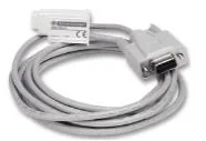 SR2CBL01 serial cable with 9-pin D-Sub connector for connecting Zelio Logic PLC to an HMI.