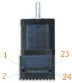 RS-485 2W serial port connector for Arcus DMX/K/SA series motion controller, showing 4-pin numbered layout.