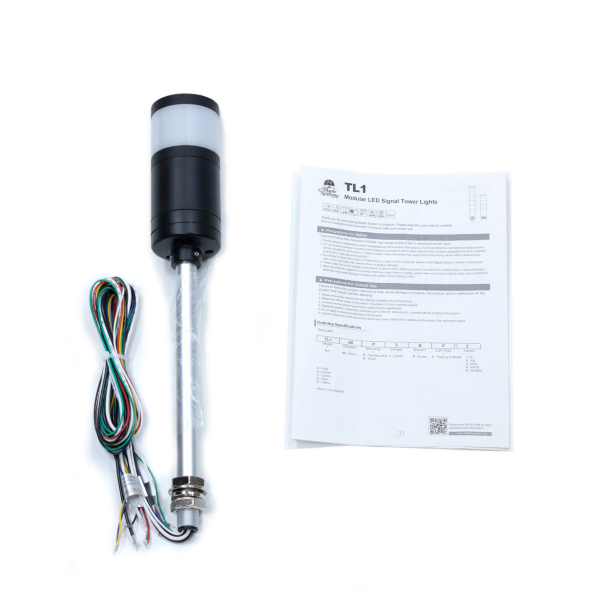 What comes in the box when you purchase single tier Tower Stack Lights.