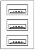 Triple Stacked USB Ports USB 2.0 Type A ports in a triple-stack configuration