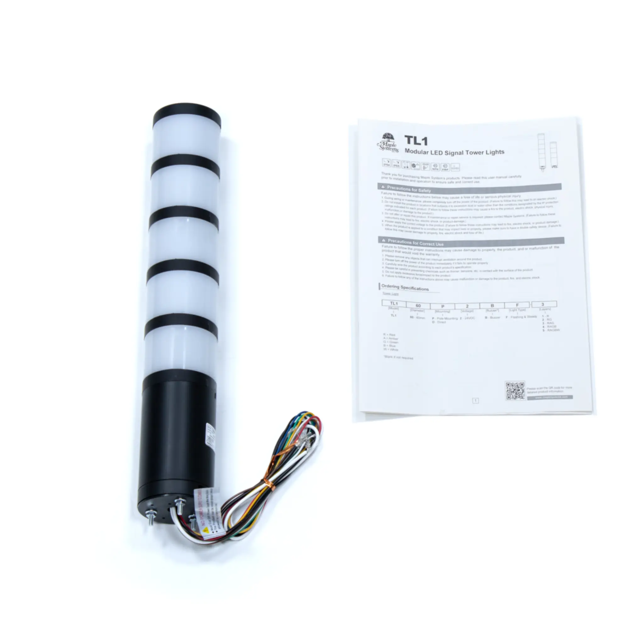 What comes in the box when you purchase 5 tier Tower Stack Lights.