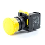 Maple Systems Operator Control Panel Mount Pushbutton Switch Non-Illuminated Momentary 35mm Knurled Mushroom Head Yellow 22mm PBS111FP22Y-10