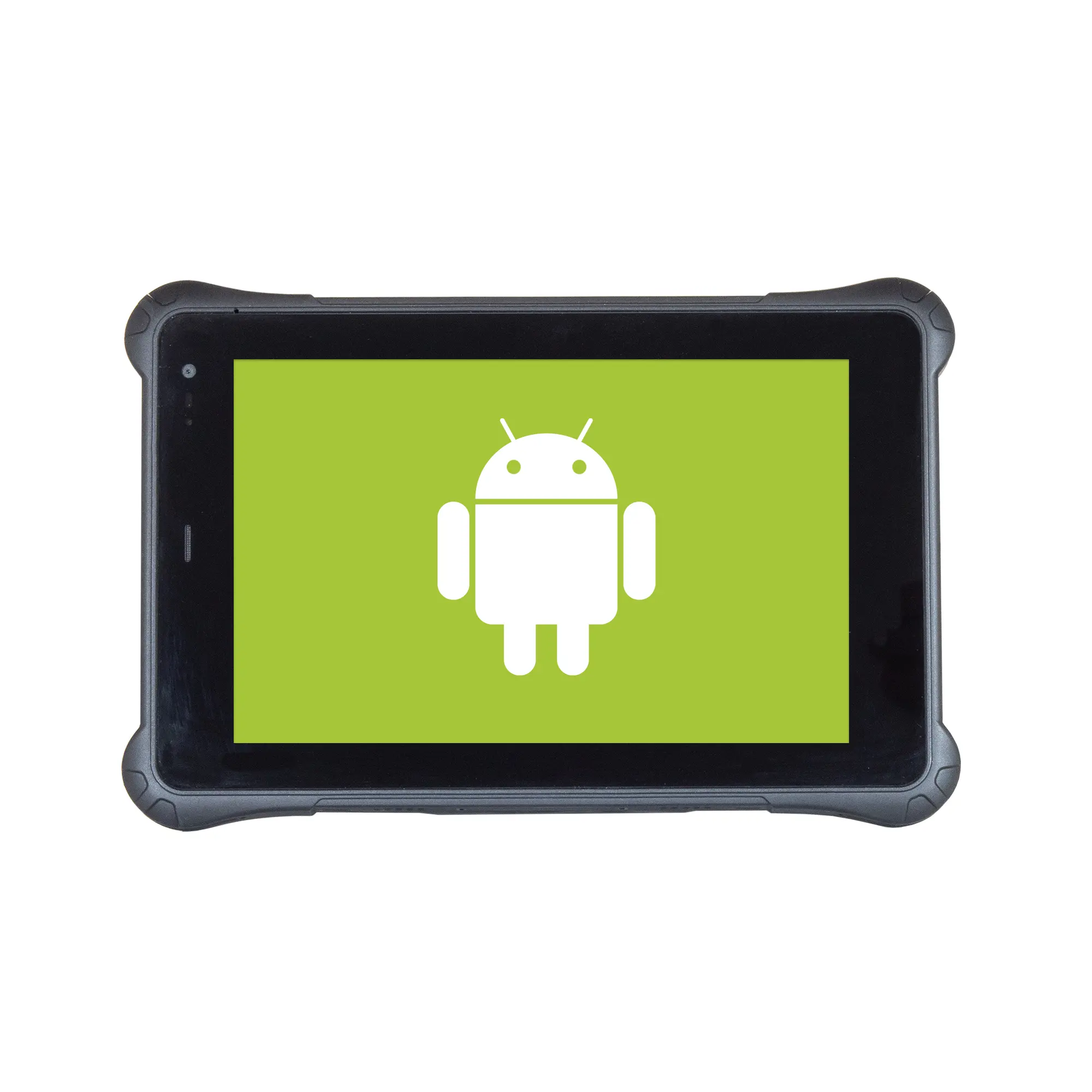 Maple Systems RT1308B, 8.0" Rugged Tablet with Android 16 OS Front View with Android Logo