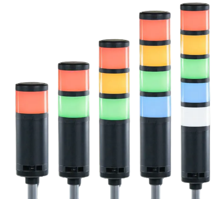 Tower Stack Lights 5 all colors, red, amber, green, blue, white