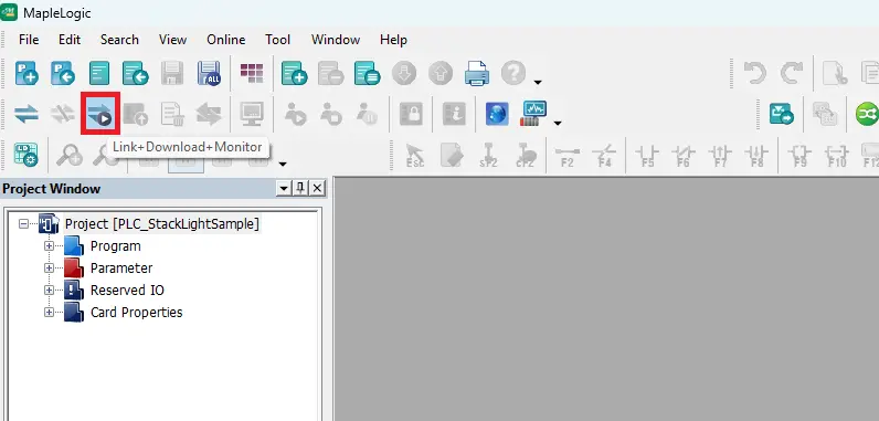 clicking link download monitor to download ethernet settings to the plc