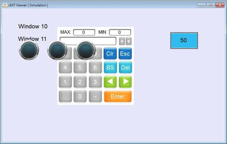 Screen shown with the "embedded in parent window" style chosen for the indirect window object.