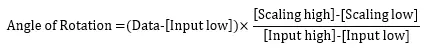 Equation for rotation angle This is the equation used to determine the angle of rotation for the "Rotate with scaling" option