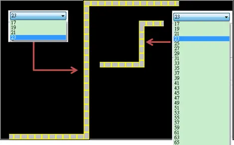 , when the size of the Flow Block is larger, the valid range is restricted to prevent the flow block from exceeding the window size. When the size of the object is smaller, the adjustment range will be larger