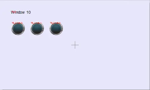 Three Toggle Switch objects placed on Window numebr 10. The objects themselves do not matter, as we are only placing them here to illustrate the style behavior of the Indirect Window object