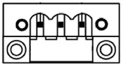 Illustration of the 3-pin DC Power Terminal Block connector on the PC2300B Series Panel PC