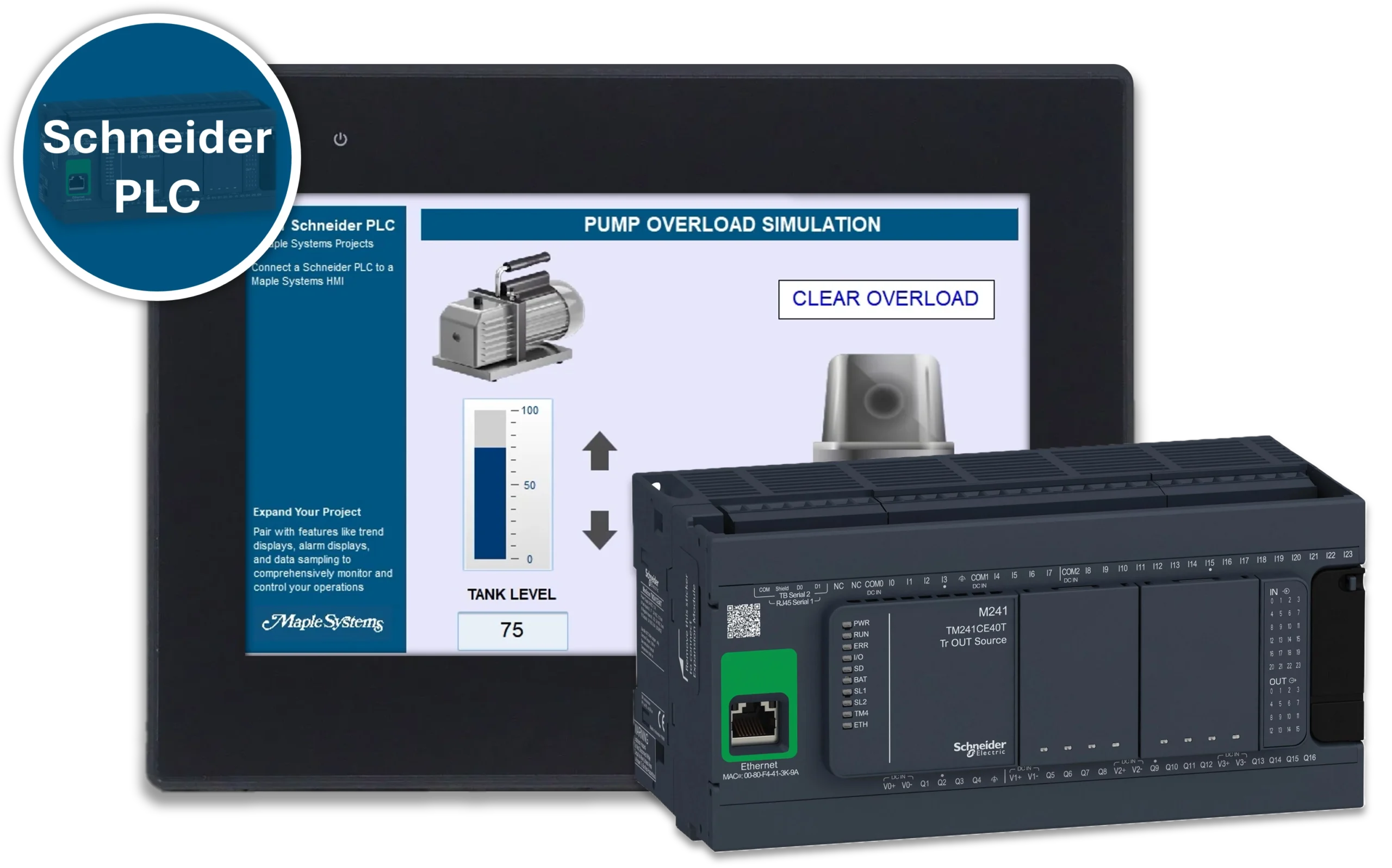 Connect a Maple Systems HMI with a Schneider PLC