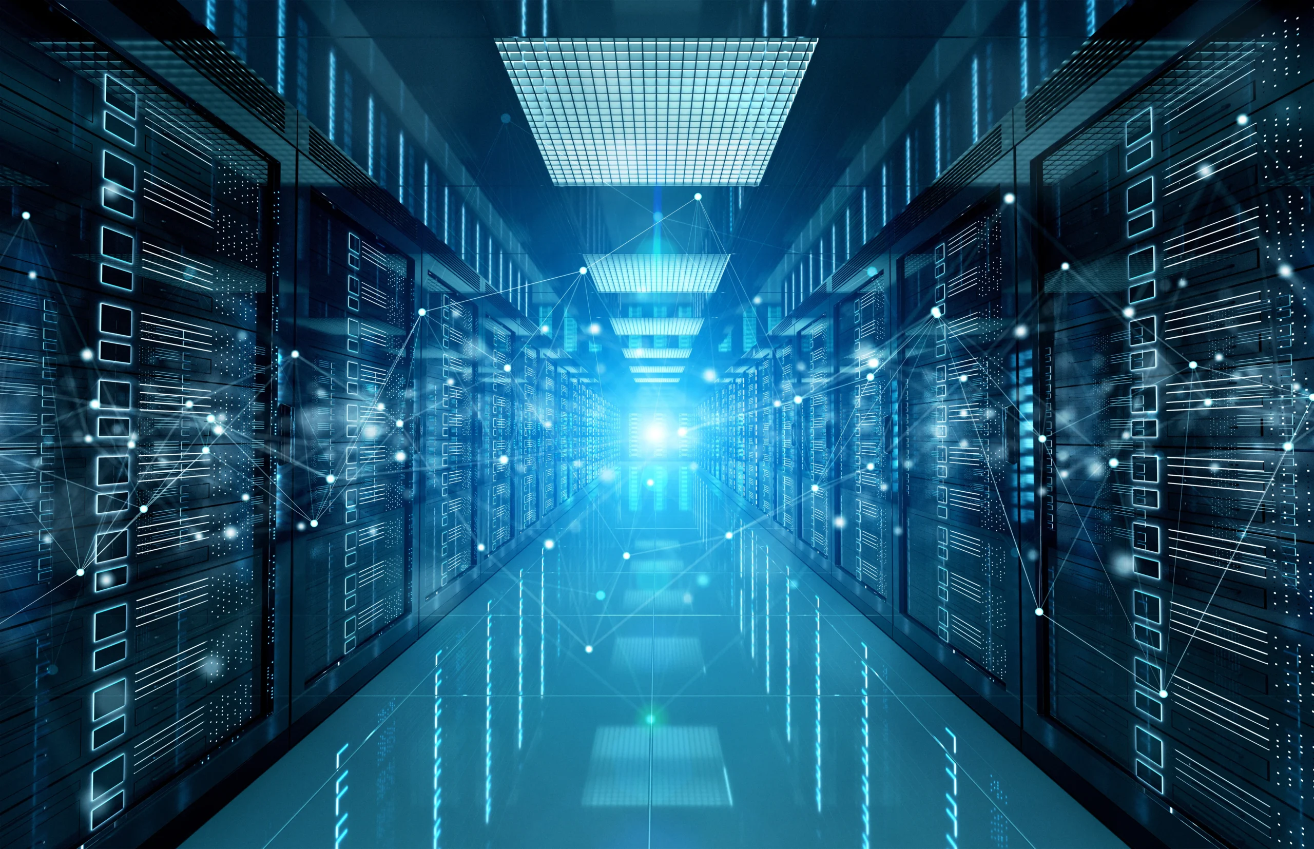 Bright lights in a datacenter