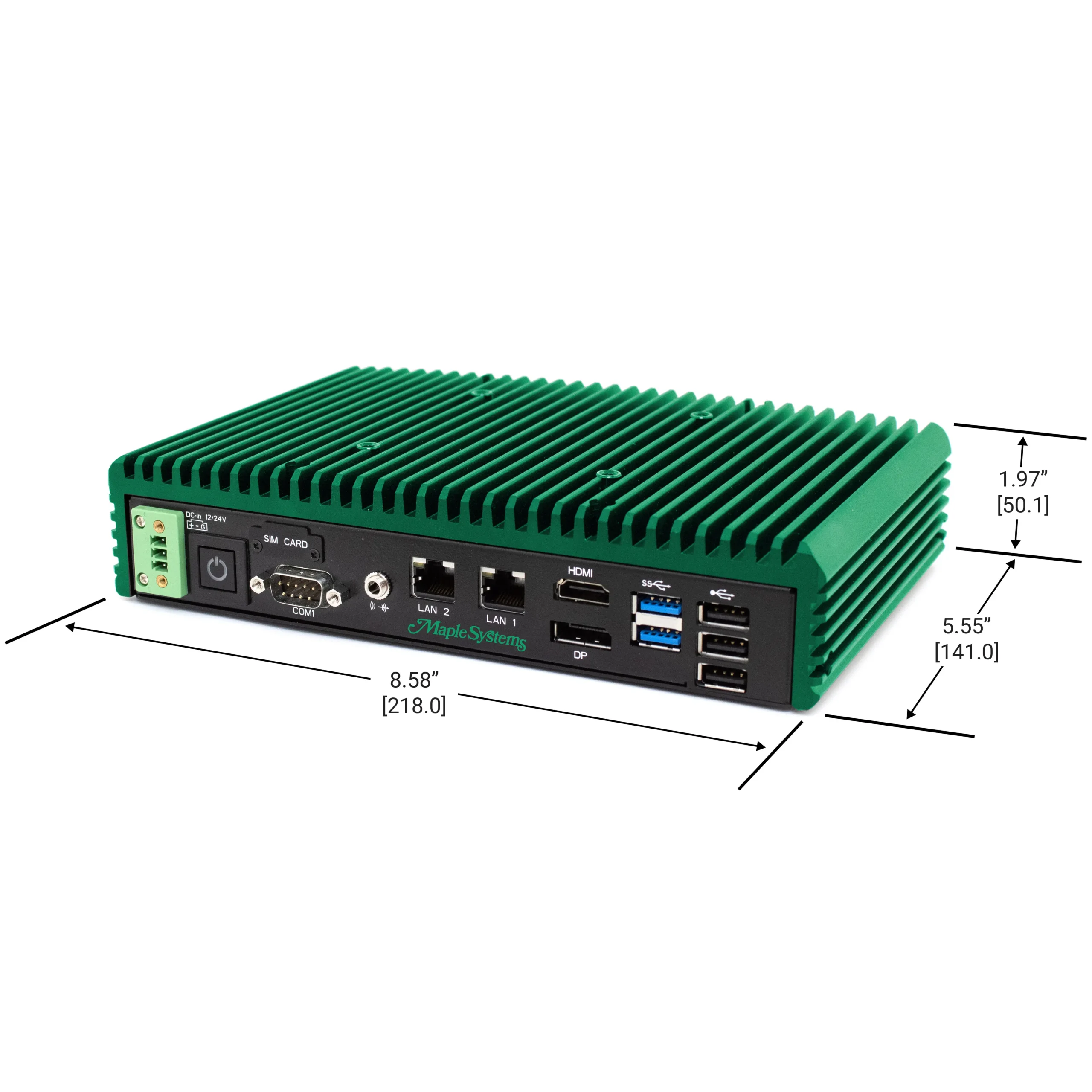 IPC2410B Industrial Box PC – Dimensional View Industrial box PC with 4G/LTE connectivity for remote access and mobile networking—ideal for edge computing, IoT, and off-grid deployments