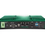 IPC2411B Industrial PC Front View with Brackets Industrial Box PC | Fanless, Extended Operating Temperature Range | Power Over Ethernet (POE)