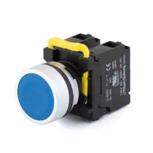 Maple Systems Operator Control Pushbutton Switch Non-Illuminated Momentary Flat Metal Blue 22mm PBS111CM22B-11