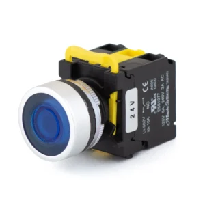 Maple Systems Industrial Pushbutton Illuminated Momentary Flat Metal Blue 22mm PBS111CM22B-20L2