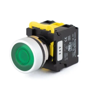 Maple Systems Industrial Pushbutton Illuminated Momentary Flat Metal Green 22mm PBS111CM22G-11L2