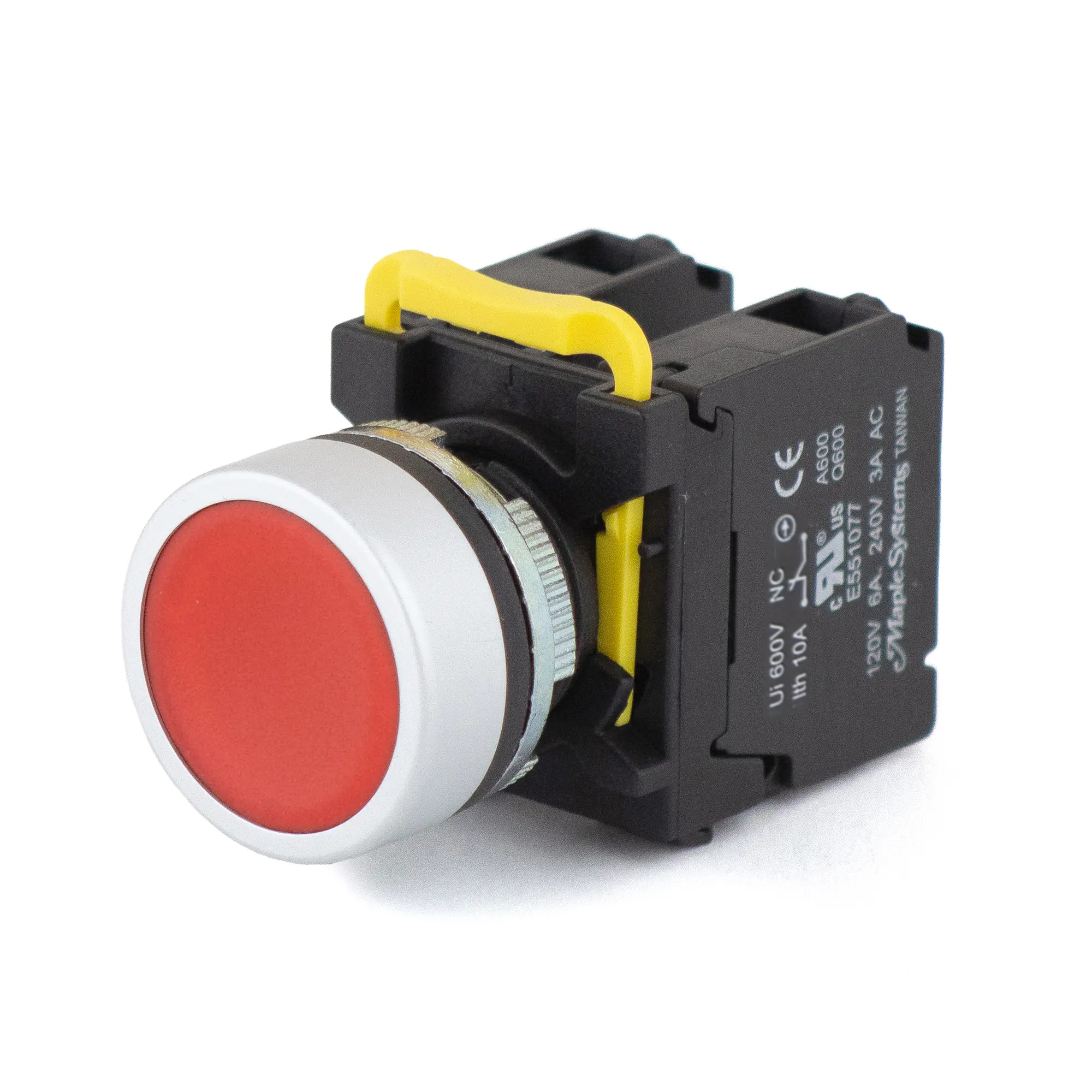 PBS111CM22R-02 (1) Maple Systems Operator Control Pushbutton Switch Non-Illuminated Momentary Flat Metal Red 22mm PBS111CM22R-02