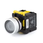 PBS111CM22W-20L2 (1) Maple Systems Industrial Pushbutton Illuminated Momentary Flat Metal White 22mm PBS111CM22W-20L2