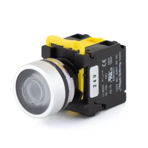 Maple Systems Industrial Pushbutton Illuminated Momentary Flat Metal White 22mm PBS111CM22W-20L2
