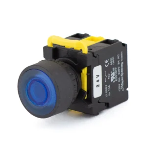 Maple Systems Industrial Push Button Illuminated Momentary Flat Plastic Blue 22mm PBS111CP22B-20L2