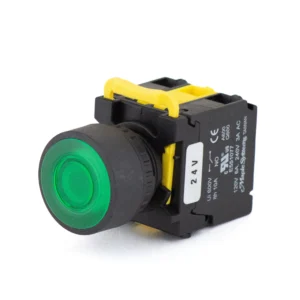 Maple Systems Industrial Pushbutton Illuminated Momentary Flat Plastic Green 22mm PBS111CP22G-20L2