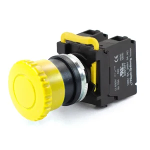 Maple Systems Operator Control Panel Mount Pushbutton Switch Non-Illuminated Momentary 35mm Knurled Mushroom Head Yellow 22mm PBS111FM22Y-11