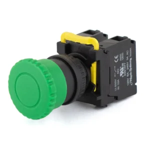 Maple Systems Operator Control Panel Mount Push Button Non-Illuminated Momentary 35mm Knurled Mushroom Head Green 22mm PBS111FP22G-11